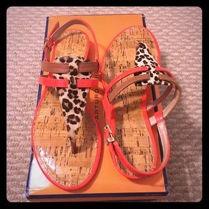 NWT Size 6 Orange & Leopard Arturo Chiang Sandals